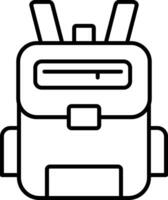 ícone de linha de mochila vetor