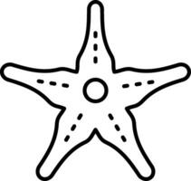 ícone de linha de estrela do mar vetor
