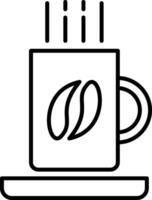 ícone de linha de caneca de café vetor