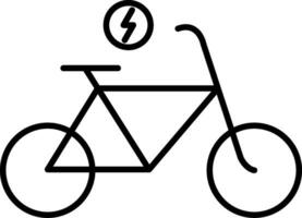 elétrico bicicleta linha ícone vetor