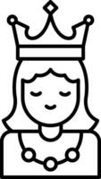 ícone de linha princesa vetor