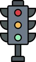 ícone cheio de linha de semáforos vetor