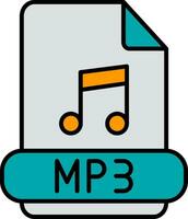 mp3 linha preenchidas ícone vetor