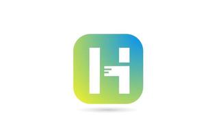 ícone do logotipo de letra do alfabeto h verde azul h para negócios e empresa. modelo de cor pastel vetor