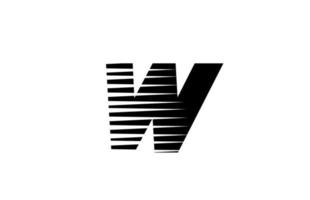 linha listras w ícone de logotipo de letra do alfabeto para negócios e empresa. design simples de letras em preto e branco para identidade vetor