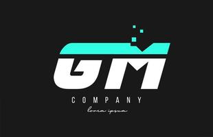 combinação de logotipo de letra do alfabeto gm gm nas cores azul e branca. design de ícones criativos para negócios e empresa vetor