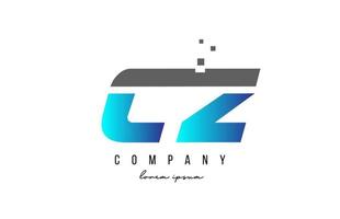cz cz combinação do logotipo da letra do alfabeto nas cores azul e cinza. design de ícone criativo para empresa e negócios vetor