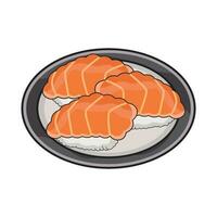 ilustração do salmão Sushi vetor