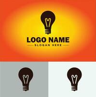 luminária logotipo lâmpada luz ícone companhia marca o negócio logotipo modelo editável vetor