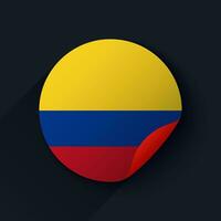 Colômbia bandeira adesivo vetor ilustração
