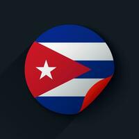 Cuba bandeira adesivo vetor ilustração