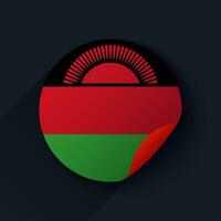 malawi bandeira adesivo vetor ilustração