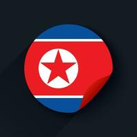 norte Coréia bandeira adesivo vetor ilustração