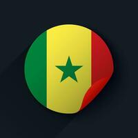 Senegal bandeira adesivo vetor ilustração