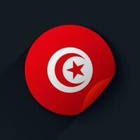 Tunísia bandeira adesivo vetor ilustração