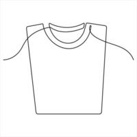 camiseta roupas uma linha arte contínuo solteiro linha editável vetor