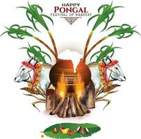 feliz pongal -ponggal valtukal vetor