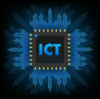 detalhado vetor Projeto do a ict microchip com uma complexo o circuito quadro, simbolizando avançado em formação tecnologia e comunicação