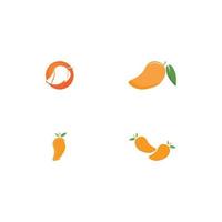 ilustração de ícone de vetor de fruta de manga