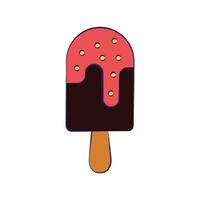 barra de chocolate gelo creme ícone - plano vetor chocolate gelo creme desenho animado ícone ilustração