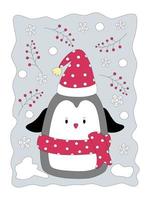 Feliz Natal com clipart de personagens fofinhos projetados em estilo doodle que podem ser aplicados em temas de natal vetor