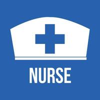 enfermeira chapéu ícone vetor azul plano enfermeira logotipo para vários usa