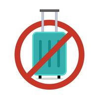 banimento em bagagem. plano ilustração do malas dentro a proibição placa. vetor