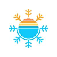 floco de neve logotipo ícone vetor