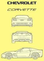 Chevrolet corveta 2013 carro projeto vetor