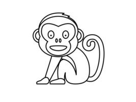 desenhado à mão bebê macaco coloração livro vetor ilustração