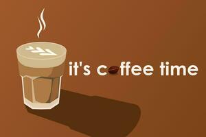 café Tempo conceito. uma copo do quente café. vetor ilustração.