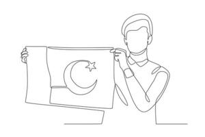 uma homem monitores a paquistanês bandeira vetor