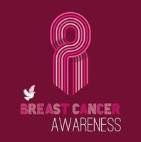 fita rosa de tiras da campanha de conscientização do câncer de mama. vetor