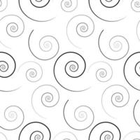 padrão sem emenda com ornamento de cachos em espiral. elemento de design vintage em estilo monocromático. decoração floral ornamentada abstrata para papel de parede, tecido, pano, matéria têxtil. vetor isolado fundo branco