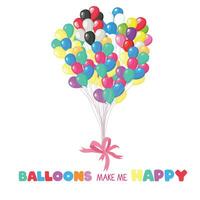 balões vetor ilustração conjunto dentro desenho animado estilo. colorida grupo do balões. vôo balão grampo arte. decoração Itens para Festa. plano vetor isolado em branco fundo.