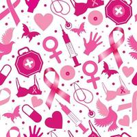 padrão sem emenda de câncer de mama para o mês de conscientização de outubro. vetor