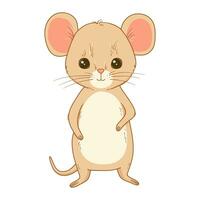 fofa rato personagem. vetor desenho animado plano ilustração isolado em branco. engraçado bebê animal