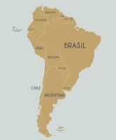 político sul América mapa vetor ilustração com país nomes dentro espanhol. editável e claramente etiquetado camadas.