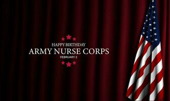 exército enfermeira corpo aniversário fevereiro 2 fundo vetor ilustração