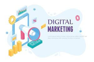 smartphone de marketing digital vetor