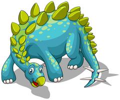 Dinossauro azul com cauda de picos vetor