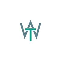 inicial carta wt logotipo ou tw logotipo vetor Projeto modelo