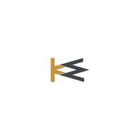 letras do alfabeto iniciais monograma logotipo kw, wk, kew vetor