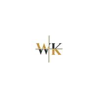 letras do alfabeto iniciais monograma logotipo kw, wk, kew vetor