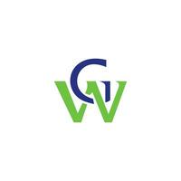 inicial carta wg logotipo ou gw logotipo vetor Projeto modelo