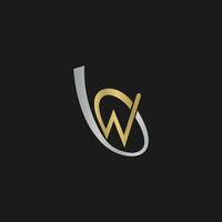 alfabeto iniciais logotipo bw, wb, W e b vetor