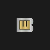 alfabeto iniciais logotipo bw, wb, W e b vetor