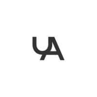 alfabeto iniciais logotipo au, ua, uma e você vetor