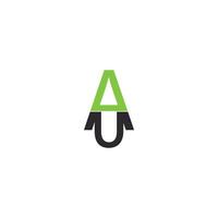 alfabeto iniciais logotipo au, ua, uma e você vetor