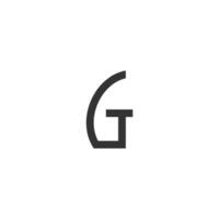 letras do alfabeto iniciais monograma logotipo gt, tg, g e t vetor